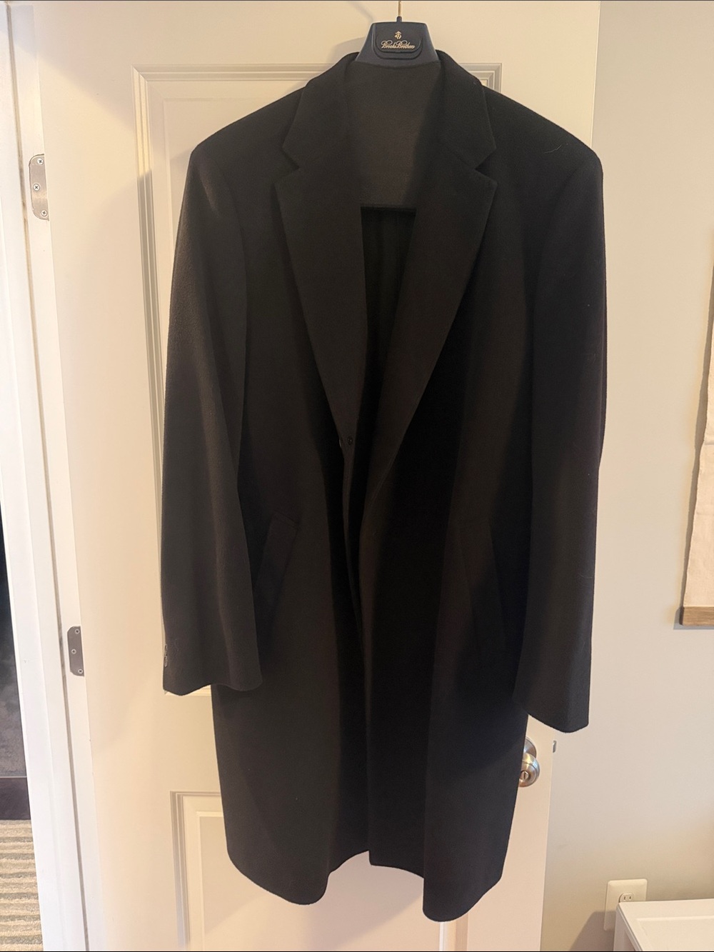 Brooks Brothers Black Single-Breasted Pea Coat